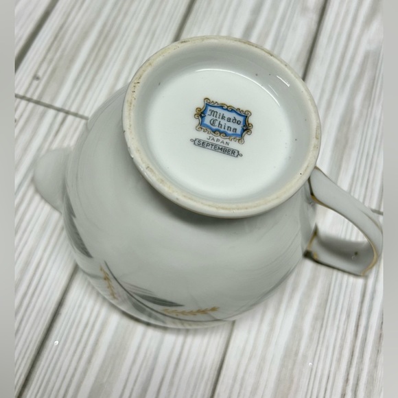 Mikado China Creamer September Pattern White Gold Rim - Picture 5 of 6